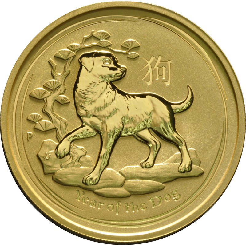 2018 2oz Perth Mint Year of the Dog Gold Coin