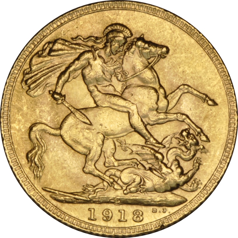 1918 Gold Sovereign - King George V - C
