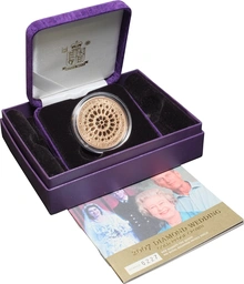 Pièce Quintuple Souverain Or 2007 £5 Noces de Diamant en Boîte