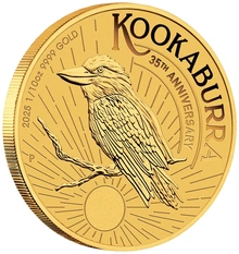 Pièce Kookaburra Or 1/10 Once 2025