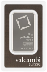 Lingot de Palladium Valcambi 50g