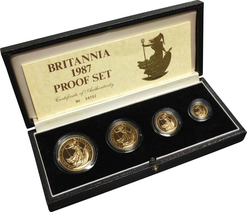 4 Pièces Britannia Or 1987 BE en Boîte