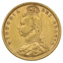 Pièce Demi Souverain Or 1892 Victoria Tête Jubilée (Écusson)