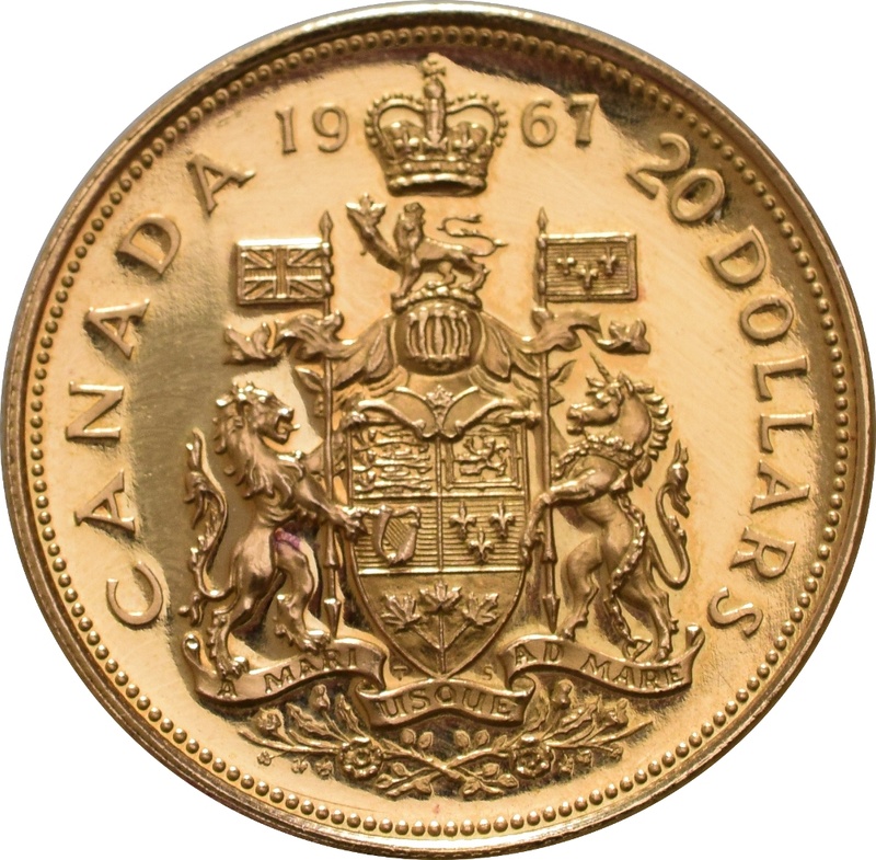 20 Dollars Or Canadien 1967 Siècle d'Indépendance