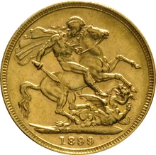 Pièce Souverain Or 1899 Victoria Tête Vieille M