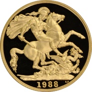 Double souverain en or -1988 (Finition particulière)