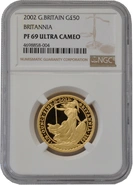 Pièce Britannia Or 1/2 Once 2002 BE NGC PF69