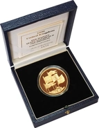 Pièce Quintuple Souverain Or 1996 Elisabeth II 70 Ans en Boîte