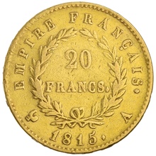 20 Francs Or Napoléon I Tête Laurée 1815 A