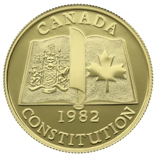 Pièce 100 Dollars Or Canadienne 1/2 Once 1982 Constitution en Boîte