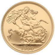 Pièce d'or de 2 livres sterling de 1990 (double souverain)
