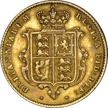 Pièce Demi Souverain Or 1849 Victoria Tête Jeune Revers Armoiries Londres NGC AU53