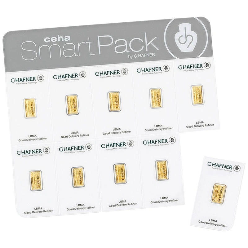 Lingots d'Or Smartpack 10 x 1g C. Hafner
