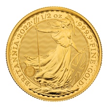 Britannia en or de 1/2 once dans son coffret de présentation - 2022
