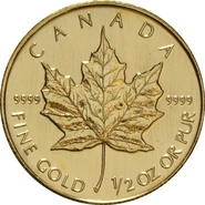 Pièce Maple Leaf Or 1/2 Once Notre Choix