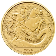 Pièce St George et Le Dragon Or 1/4 Once 2024 