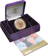 Pièce Quintuple Souverain Or 2007 £5 Noces de Diamant en Boîte