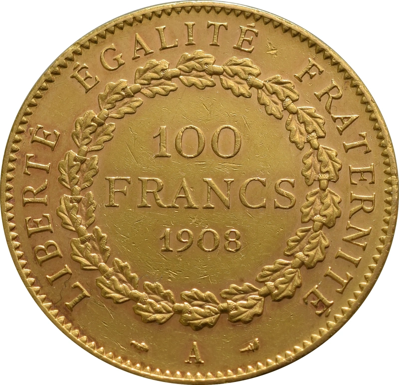 French 100 Francs Gold Coin Guardian Angel