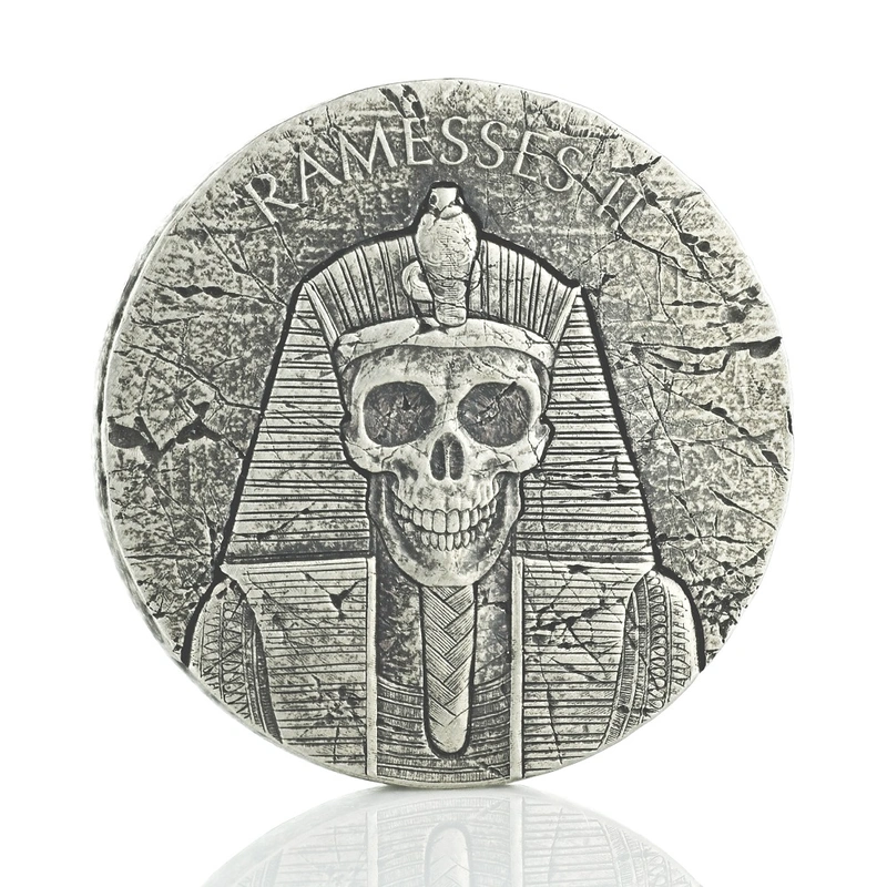 Pièce Reliques Égyptien Ramsès II Post Mortem Argent 2 Onces