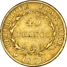 Pièce 40 Francs Or Napoléon I Tête Nue 1804 à 1807