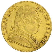 Pièce 20 Francs Or Louis XVIII Buste Habillé 1815 R