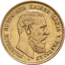 Pièce 10 Mark Or Allemand Friedrich III 1888