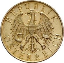 Pièce 25 Schilling Or Autrichien
