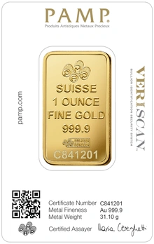 Lingot d'Or 1 Once Pamp