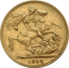 Pièce Souverain Or Victoria Tête Jeune 1883 (M)