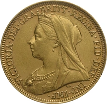 Pièce Souverain Or 1901 Victoria Tête Vieille P