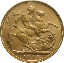 Pièce Souverain Or 1905 Édouard VII P