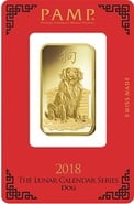 Lingot d'Or de 1 Once PAMP 2018 Année du Chien