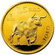 Pièce Taureau Espagne Or 1 Once 2022