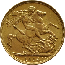 Pièce Souverain Or 1914 Georges V (S)