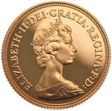 Pièce Souverain Or 1981 Elisabeth II Tête Décimale