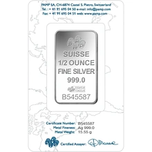 Lingot d'Argent 1/2 Once Pamp