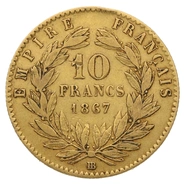Pièce 10 Francs Or 1867 Napoléon III BB