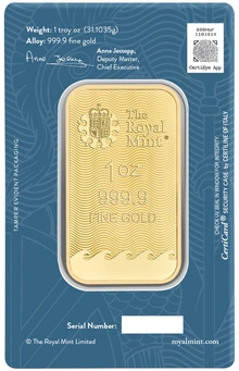 NOUVEAU Lingot d'Or 1 Once Royal Mint Britannia