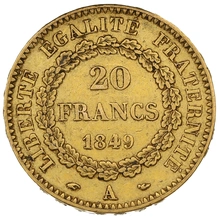 Pièce 20 Francs Or Génie 1849 2ème République