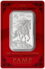 Lingot d'argent 1 oz 2026 Année du Cheval PAMP