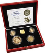 Ecrin de collection de 4 souverains en or - 1997