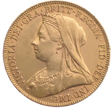 Pièce Souverain Or 1896 Victoria Tête Vieille Londres