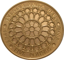 Pièce Quintuple Souverain Or 2007 £5 Noces de Diamant en Boîte