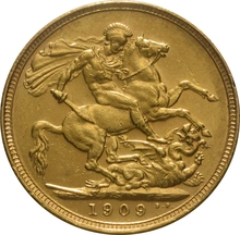 Pièce Souverain Or 1909 Édouard VII S