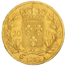 Pièce 20 Francs Or Louis XVIII Tête Nue Notre Choix 1816 à 1824