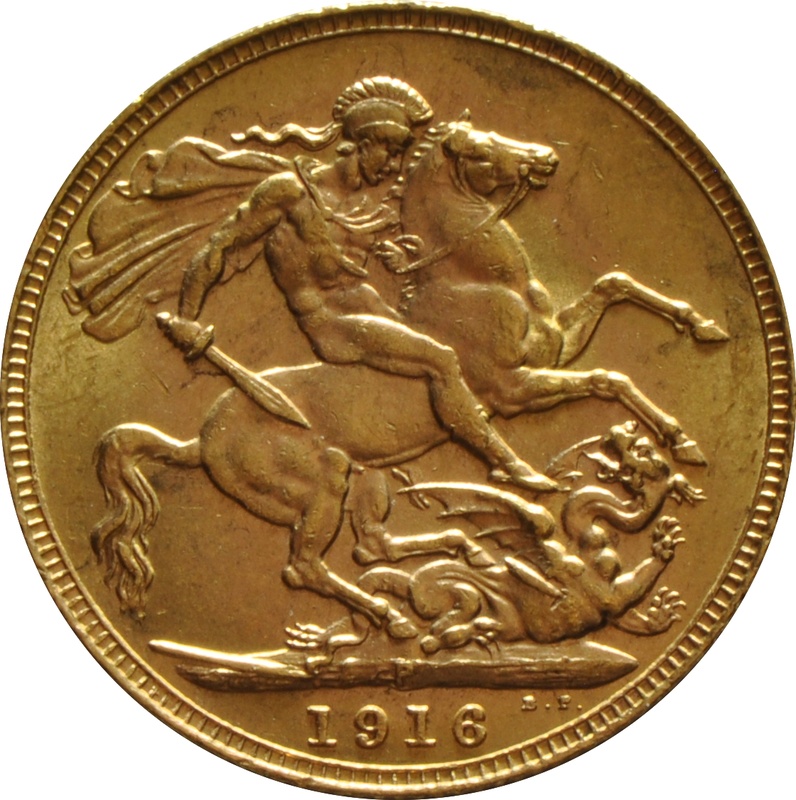 1916 Gold Sovereign - King George V - P