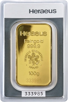 Lingot d'Or 100g Heraeus