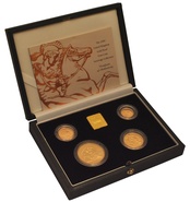 Ecrin de collection de 4 souverains en or - 2000
