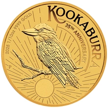Pièce Kookaburra Or 1/10 Once 2025