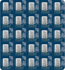 Lingots de Platine 1g Pamp 25 x 1g